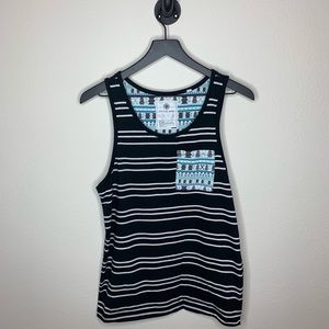 On The Byas Stripped Tribal Pocket Tank Top